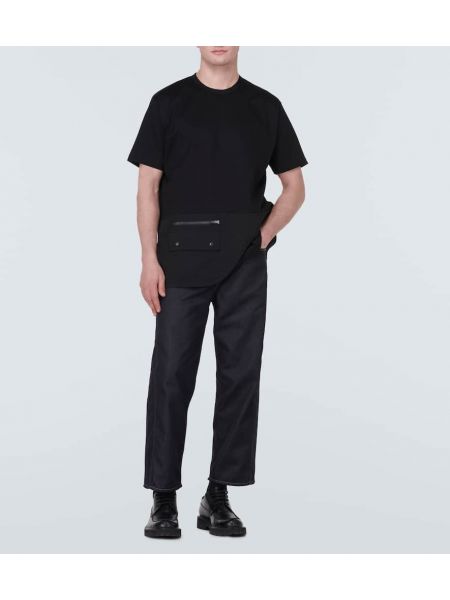 Βαμβακερή μπλούζα από ζέρσεϋ Junya Watanabe μαύρο