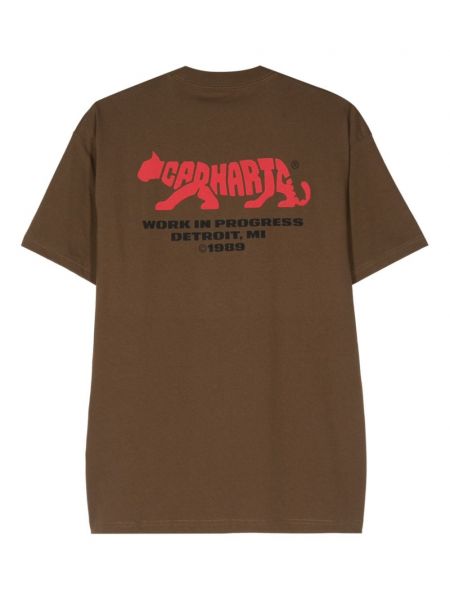 T-shirt mit print Carhartt Wip braun