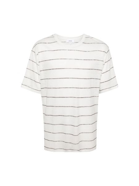 Gestreifte leinen t-shirt Lardini weiß