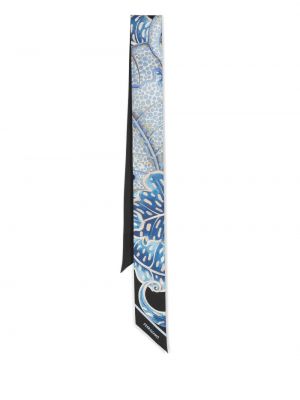 Fular de mătase skinny fit cu imagine Ferragamo albastru