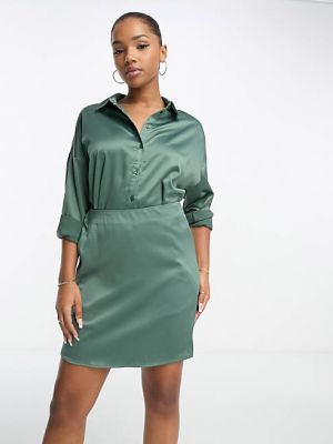 Атласная юбка мини Vero Moda зеленая