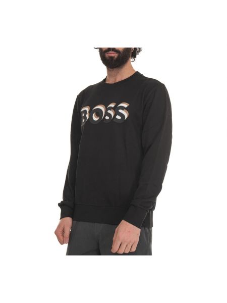 Chaqueta de tejido fleece Boss negro