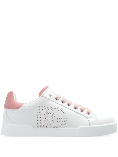 Læder sneakers Dolce & Gabbana hvid