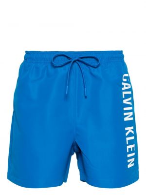 Pantaloni scurți cu imagine Calvin Klein albastru