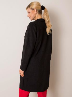 Semišový kabát Fashionhunters čierna