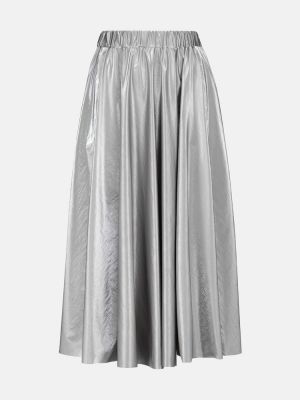 Плиссированная юбка миди на шпильке Moncler, серебряная