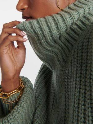 Džemper od kašmira s patentnim zatvaračem Loro Piana zelena