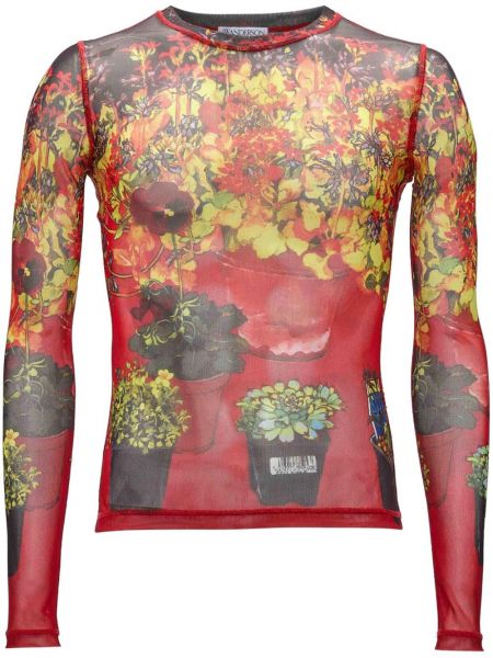 Transparente t-shirt mit print Jw Anderson rot