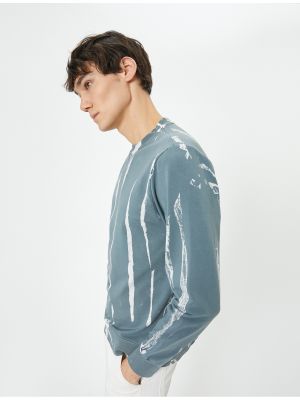 Abstraktas džemperis bez kapuces ar apdruku ar garām piedurknēm Koton