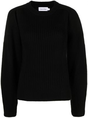 Вълнен пуловер Calvin Klein черно