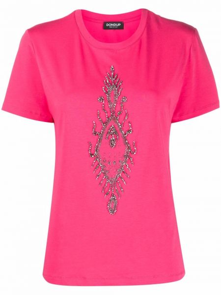 Camiseta con cuentas Dondup rosa