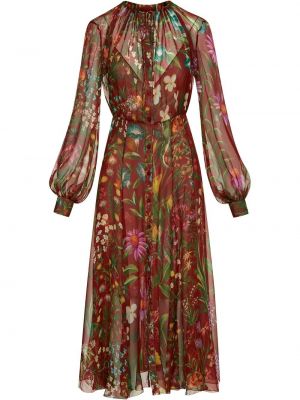 Floral dress Oscar De La Renta brun