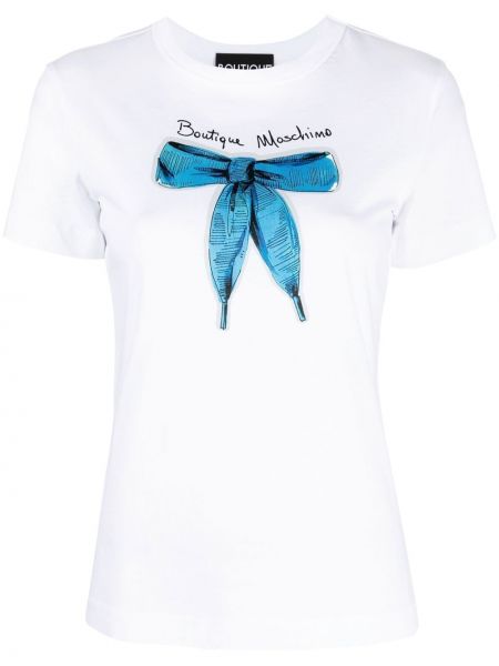 Тениска с панделка с принт Boutique Moschino