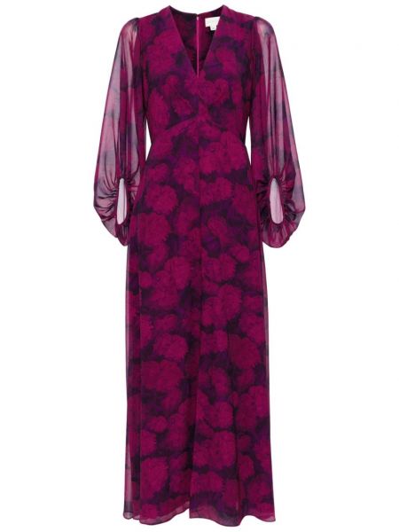 Kvetinové večerné šaty s potlačou Sachin & Babi fialová