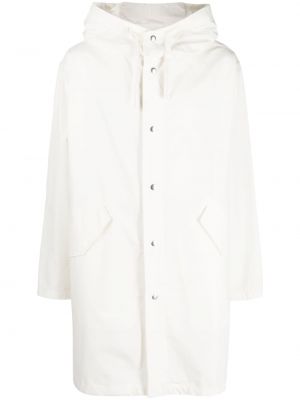 Палто с качулка с принт Jil Sander бяло