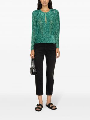 Aksamitna bluzka Isabel Marant zielona