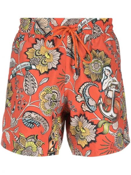 Trykt floral shorts Etro oransje