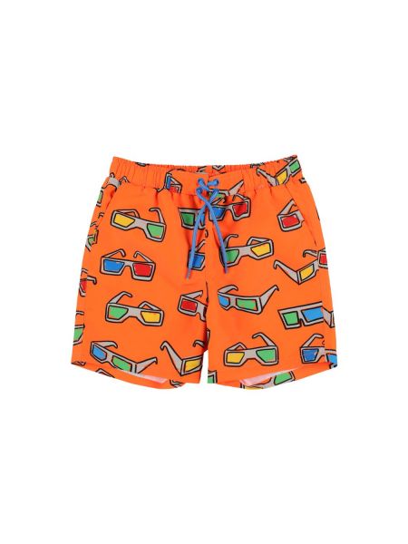 Trykt shorts for gutter Stella Mccartney Kids oransje