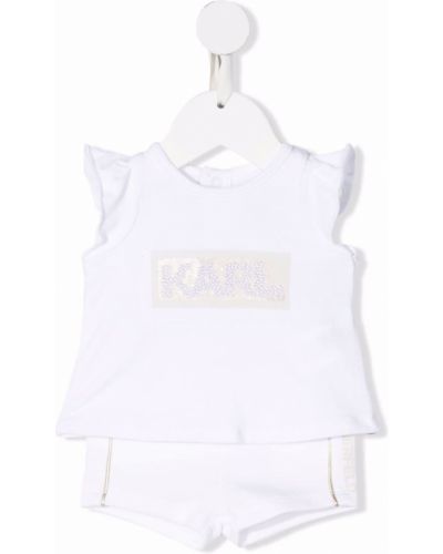 Trykt shorts for jenter Karl Lagerfeld Kids hvit