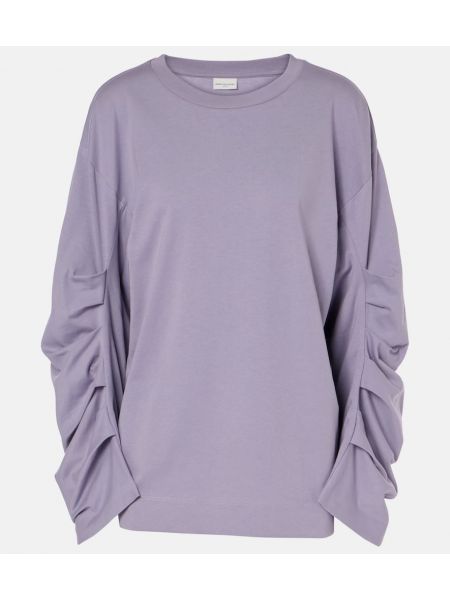 Trøje bomuld sweatshirt Dries Van Noten lilla