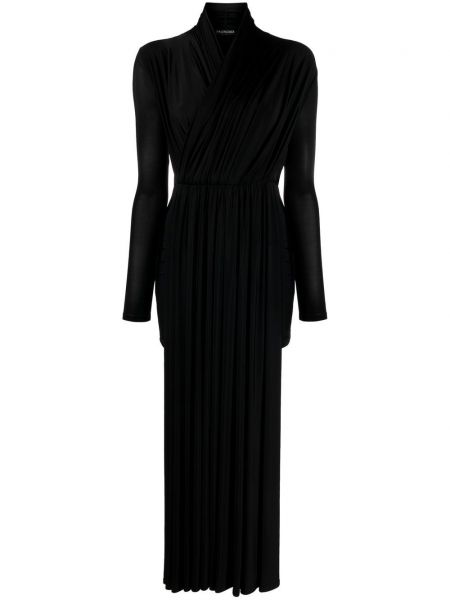 Haljina s draperijom Balenciaga crna