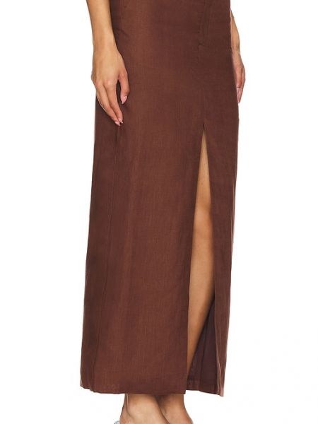 Falda larga Bardot marrón