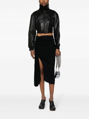 Drapované asymetrické midi sukně Rick Owens Lilies černé