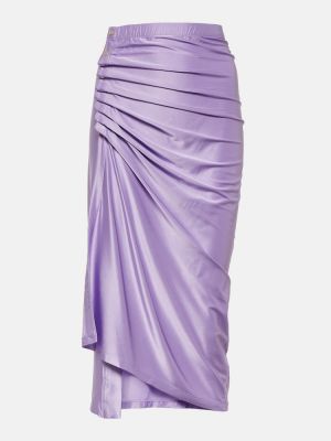 Falda midi de tela jersey Rabanne violeta
