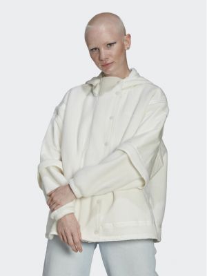 Fleece μπλούζα Adidas λευκό