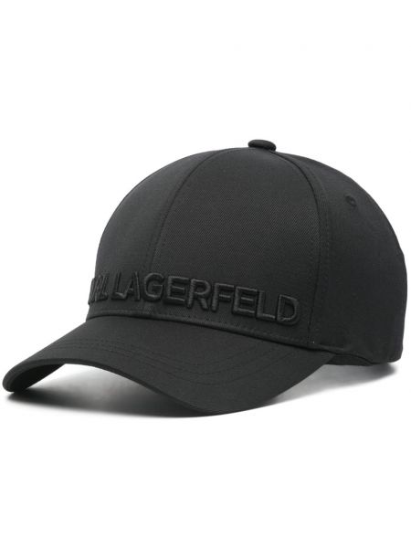 Siuvinėtas kepurė su snapeliu Karl Lagerfeld juoda