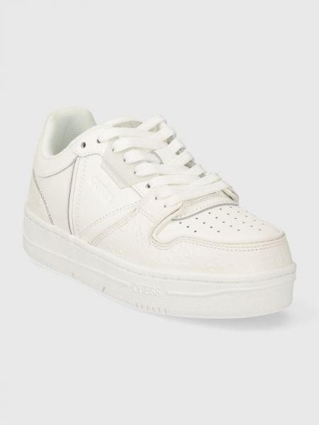 Sneakersy skórzane Guess białe
