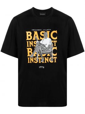 T-shirt di cotone con stampa Throwback. nero
