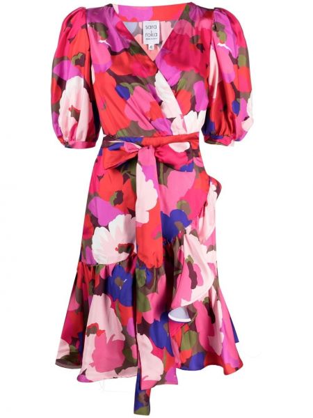 Vestido de flores con estampado Sara Roka rosa