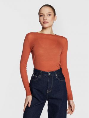 Slim fit svetr Calvin Klein oranžový