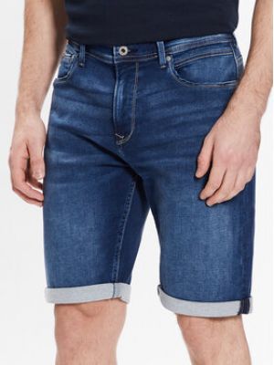 Priliehavé džínsové šortky Pepe Jeans modrá