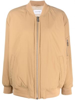 Bomber jakna s patentnim zatvaračem Calvin Klein smeđa