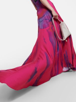 Макси рокля с принт Y Project розово