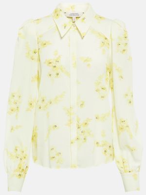Gėlėta šilkinė marškiniai Dorothee Schumacher geltona