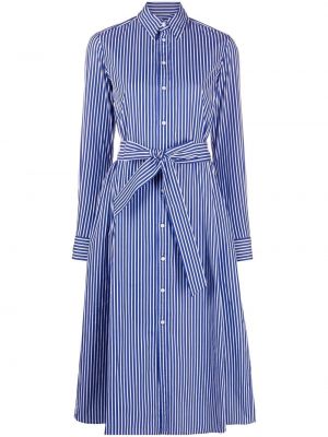 Siuvinėtas megztas siuvinėtas mini suknele Polo Ralph Lauren mėlyna