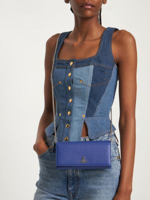Usnjena pisemska torbica Vivienne Westwood modra