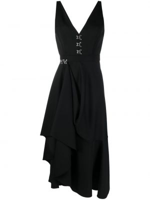 V-hals ull dress Alexander Mcqueen svart