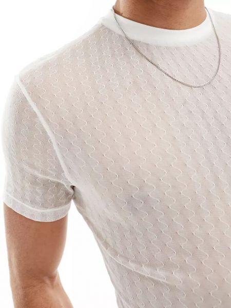Прозрачная рубашка с коротким рукавом Asos белая