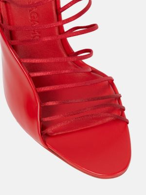 Sandale din piele Ferragamo roșu