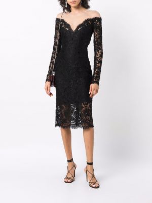 Mežģīņu mini kleita Dolce & Gabbana melns