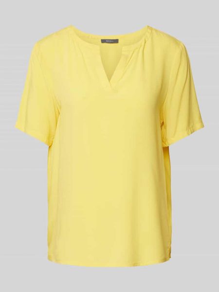 Bluzka z wiskozy w jednolitym kolorze Montego żółta