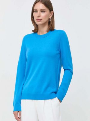 Sweter wełniany Boss niebieski