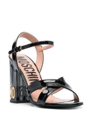 Kožené sandály Moschino černé