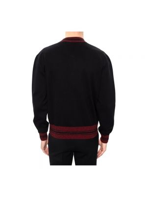 Cárdigan de algodón manga larga de tela jersey Alexander Mcqueen negro
