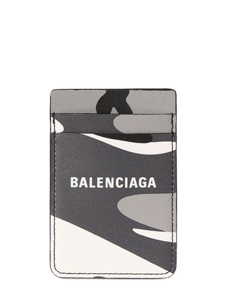 Korthållare i läder Balenciaga grå