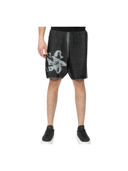 Pantalones cortos de flores de punto con estampado Y-3 negro